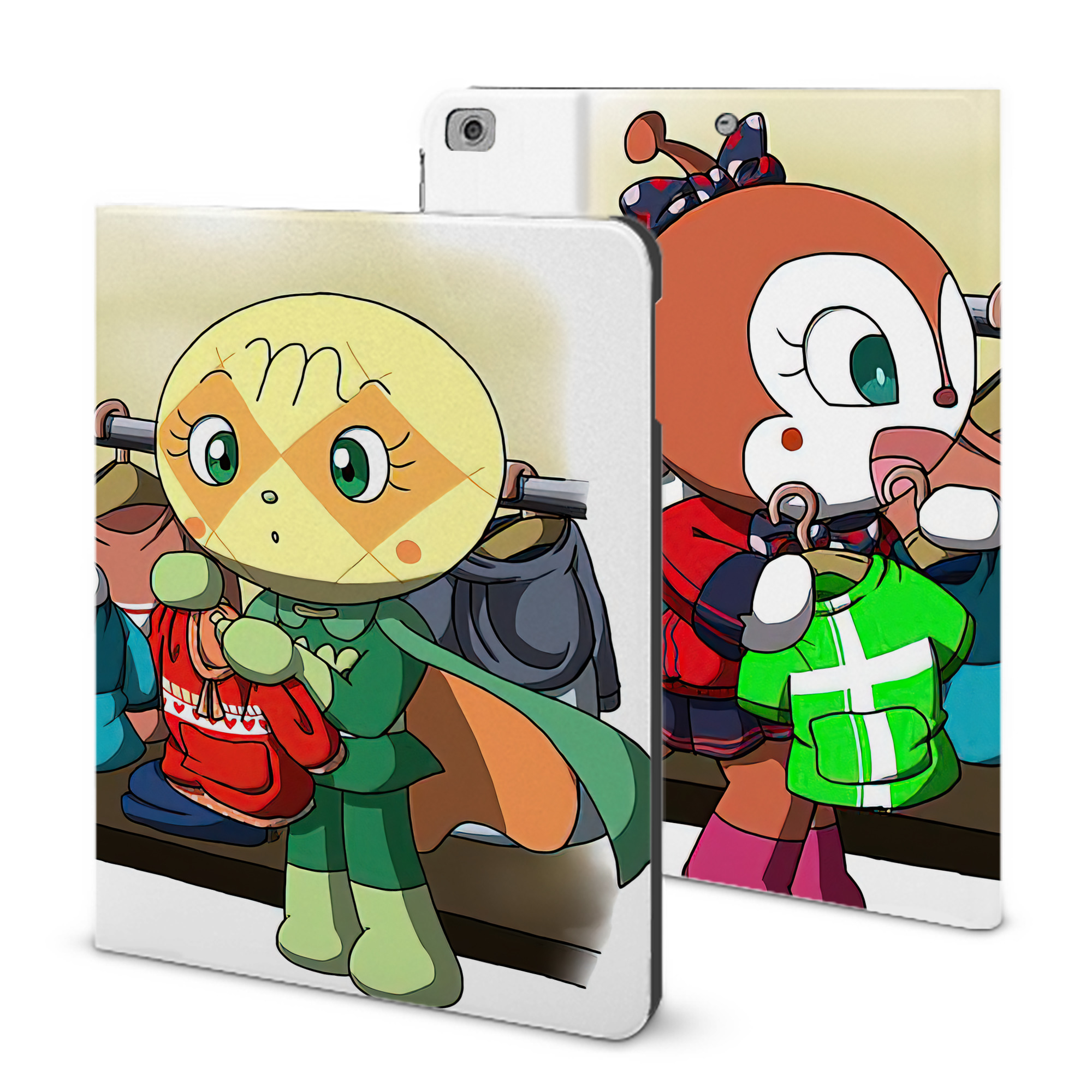 （画像用） アンパンマン Anpanman IPad ケース ブック型 PUレザー TPU 耐衝撃 軽量 薄型 ペン収納なし 全面保護 IPad 各モデル対応